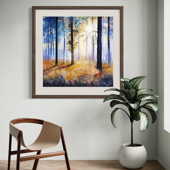 In the forest, 55x55 cm