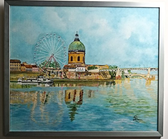 City with big wheel