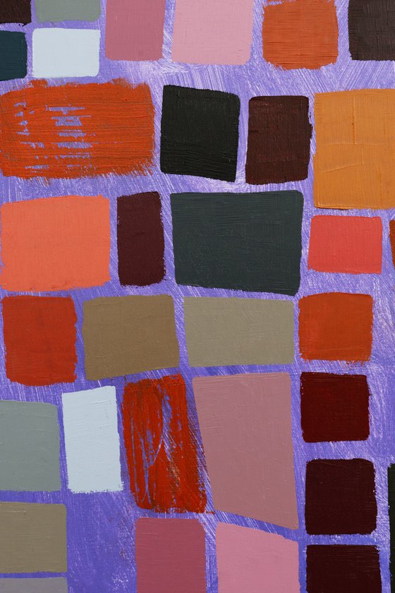 Squares / Turquoise Purple Orange