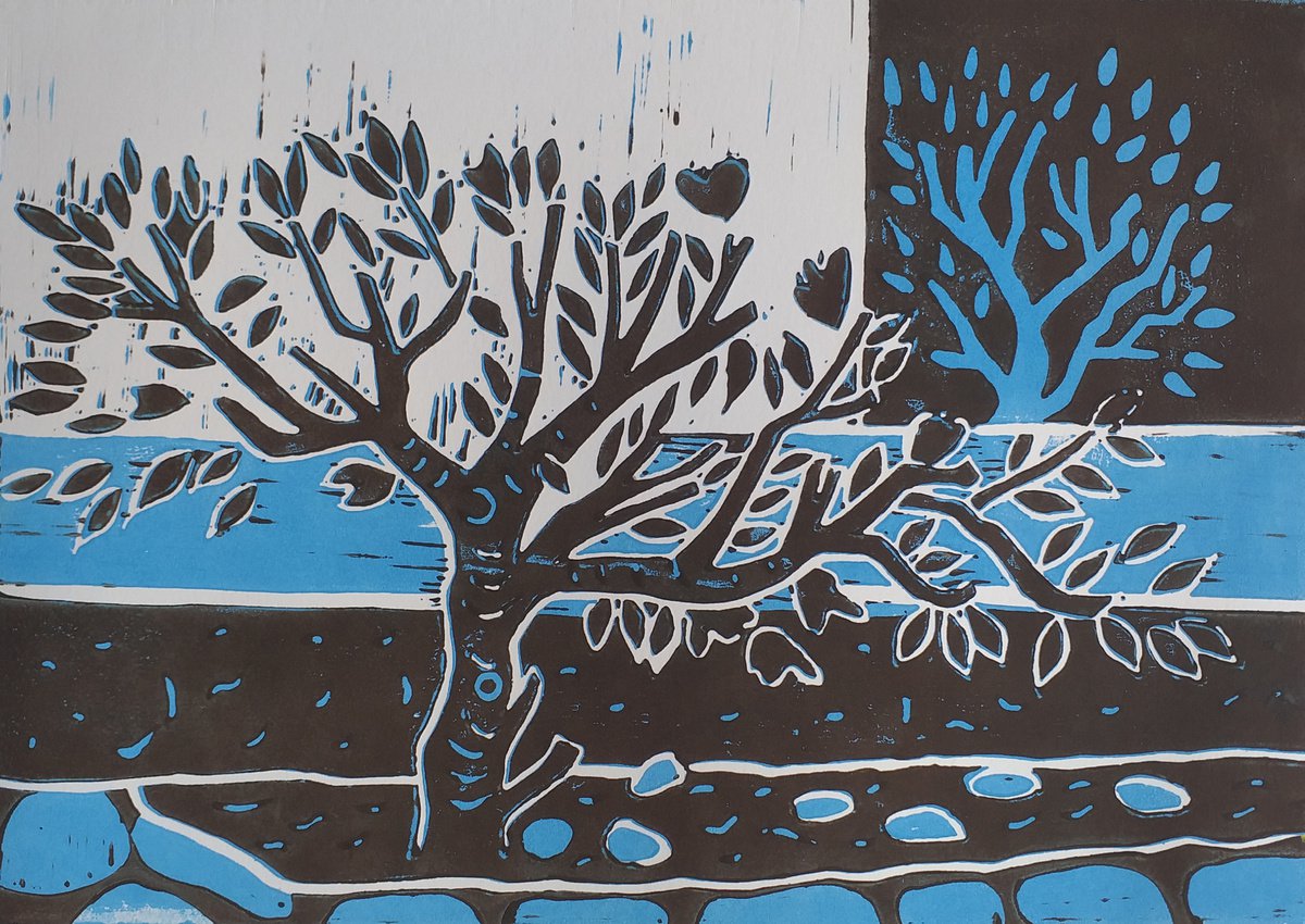 Garden at Badia 22 (blue and charcoal) by Kirsty Wain