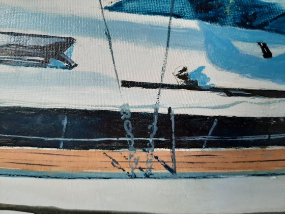 Seascape with Sailboat