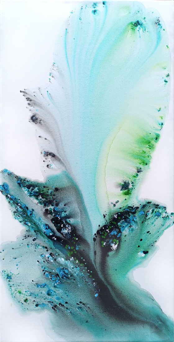 Nature 566 — Abstract Teal Surge