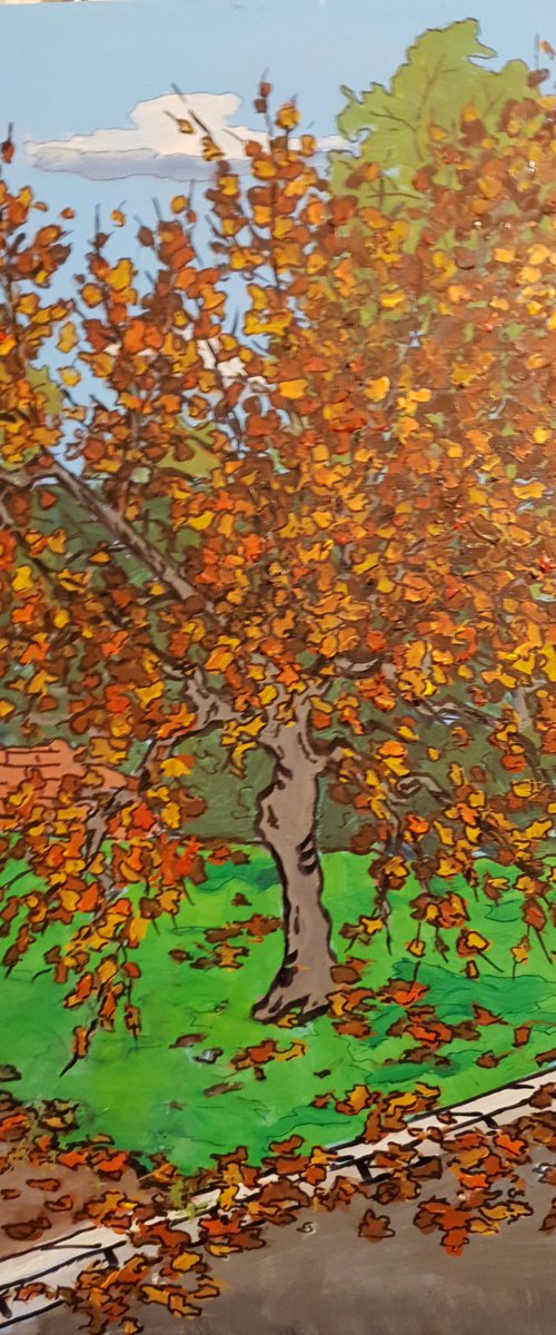 autumn tree ukiyo-e  style by Colin Ross Jack