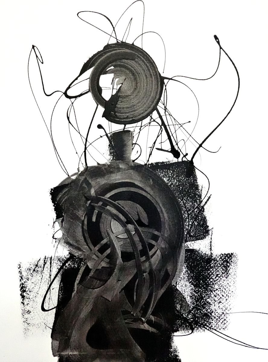 Expressive Abstract Acrylic Painting By Newel Hunter, 30 X 40", Changing The Oil, Original Artwork