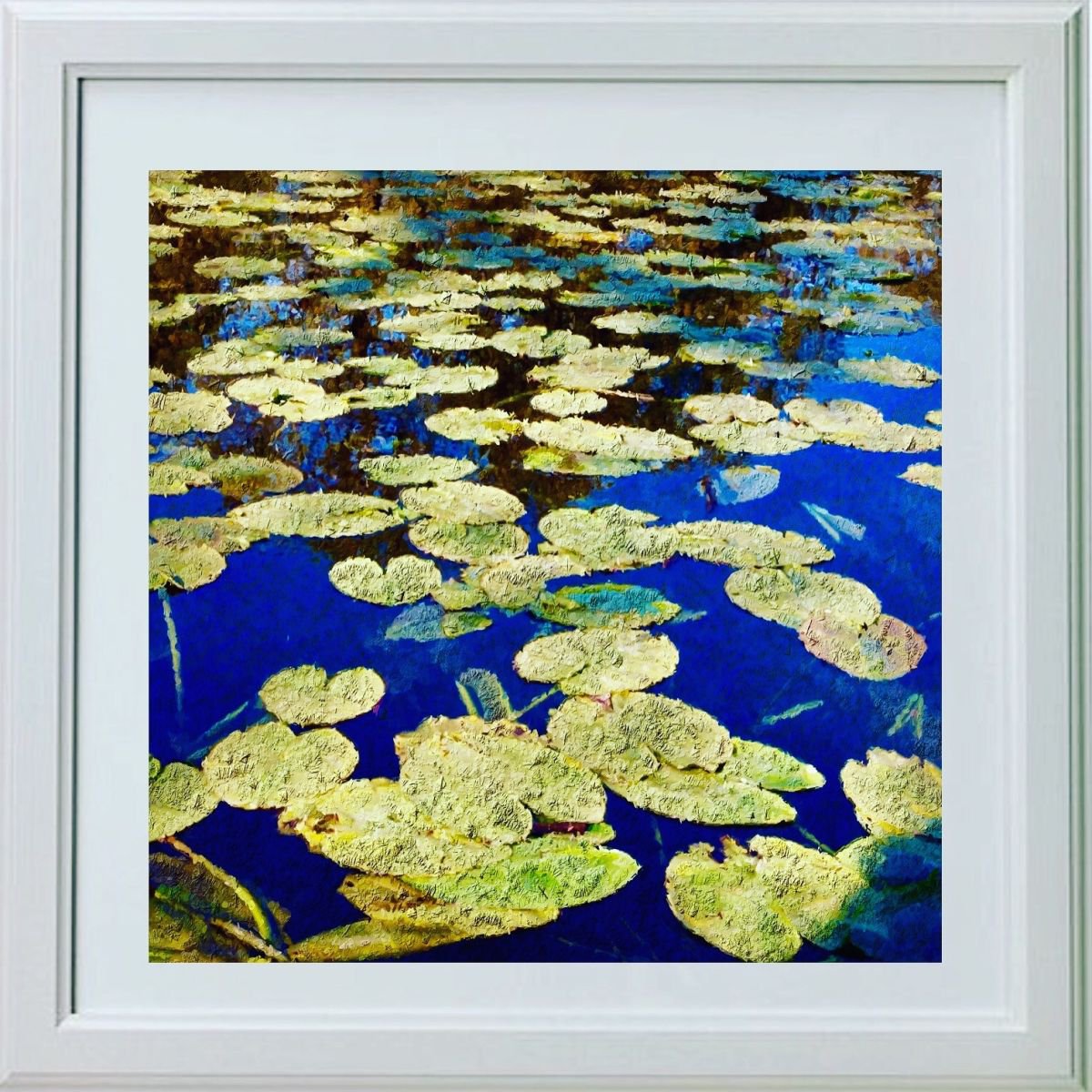 Abstract Print By Shabs Beigh, 20 X 20", Lillies, Original Artwork