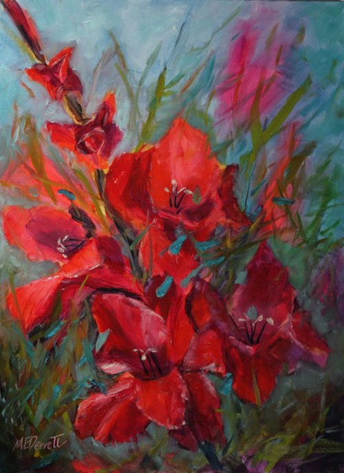 Scarlet Gladiolus by Marion Derrett