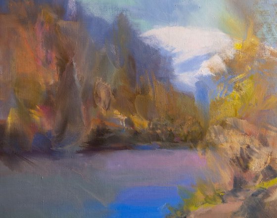 Plein Air Painting Landscape Art on Canvas - Winter Praise to Autumn