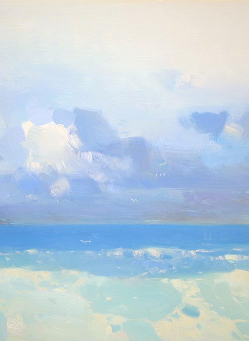 Ocean View, Original oil painting, Handmade artwork, One of a kind by Vahe Yeremyan