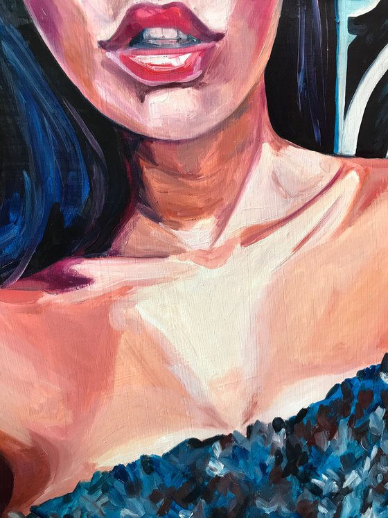 Sexy Woman Acrylic Painting