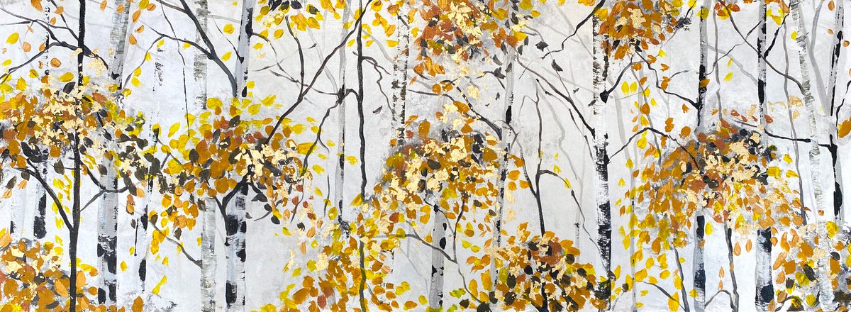 Golden Silver Birches (Aspens) by Teresa Tanner