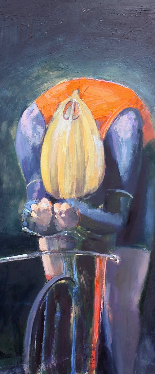 'Against The Clock III' (Cycling, Road Bike, Time Trial Oil Painting) by Simon Jones