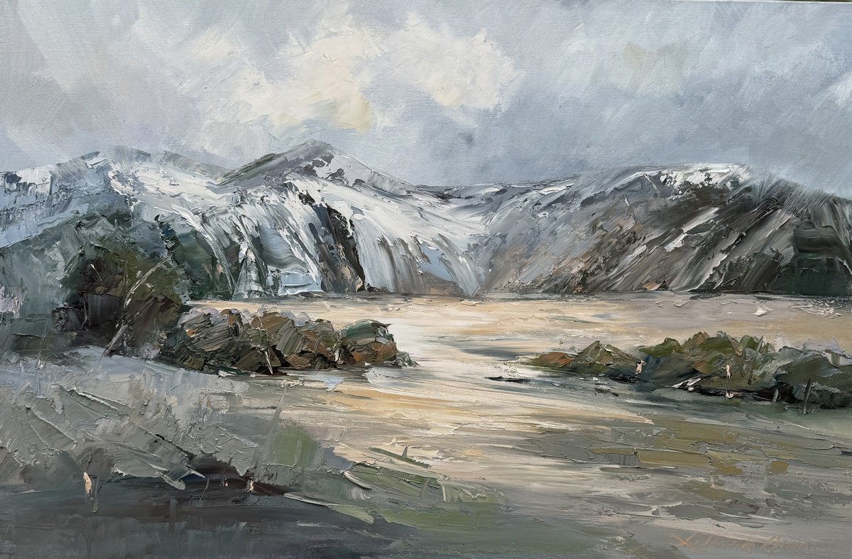 Impressionistic Landscape Oil Painting By Liliana Gigovic, 36 X 24", Walk Towards Mt Cook No 7, Original Artwork