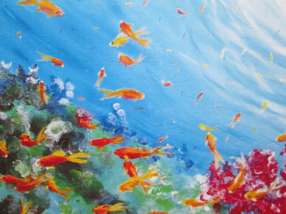 The Coral Reef with Fishes - print