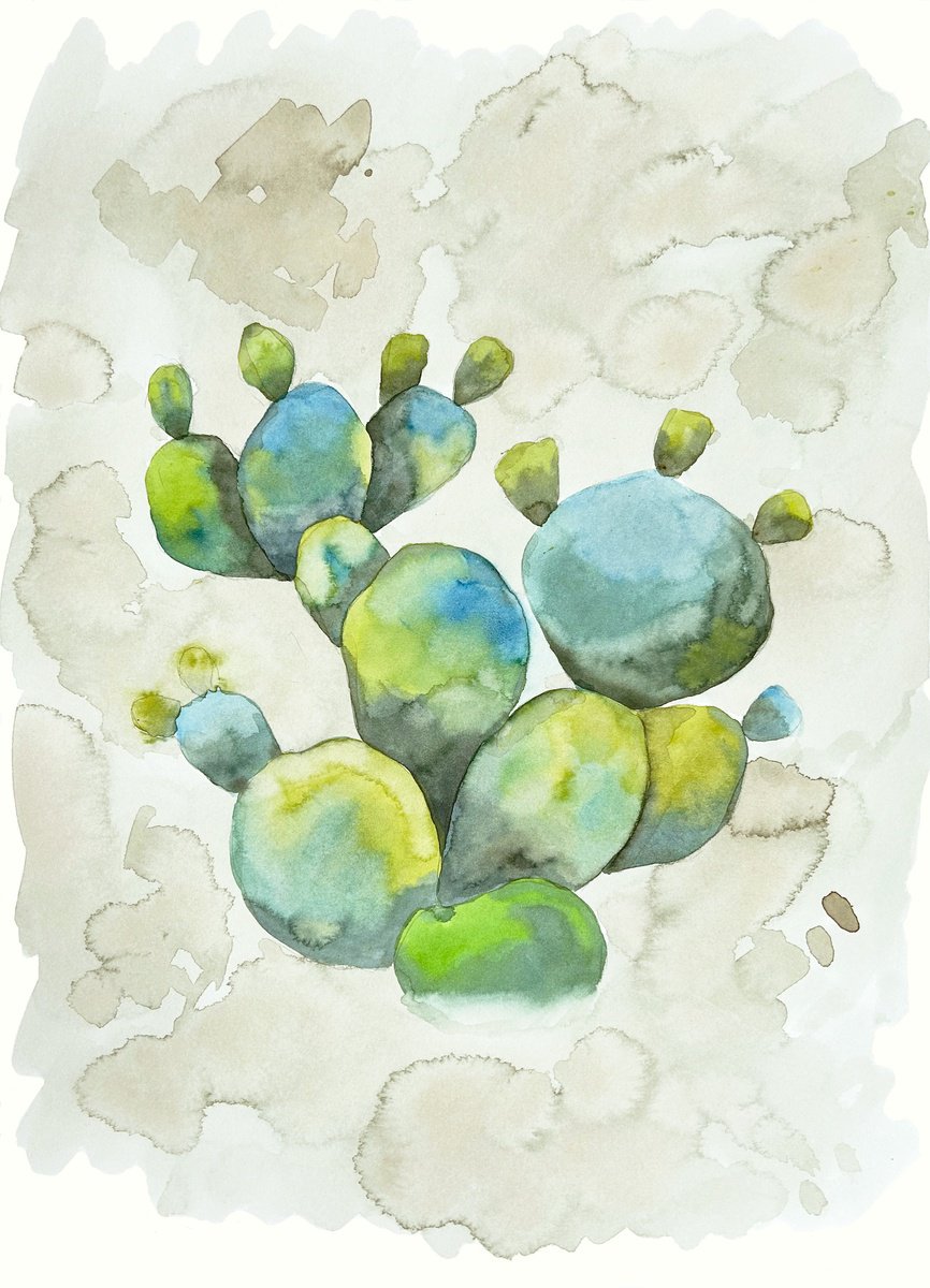 Watercolor Cactus 2 by Irina Anis