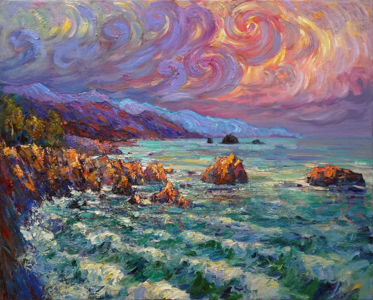 Impressionistic Landscape Oil Painting By Serhii Cherniakovskyi, 39 X 31", A Walk Through Dreams, Original Artwork