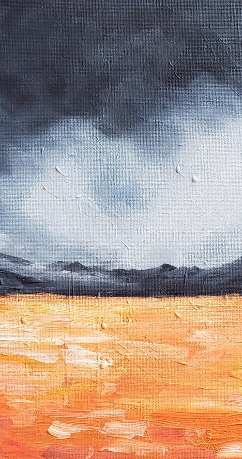 "Contrasts" - Mountains - Landscape - Fields by Katrina Case