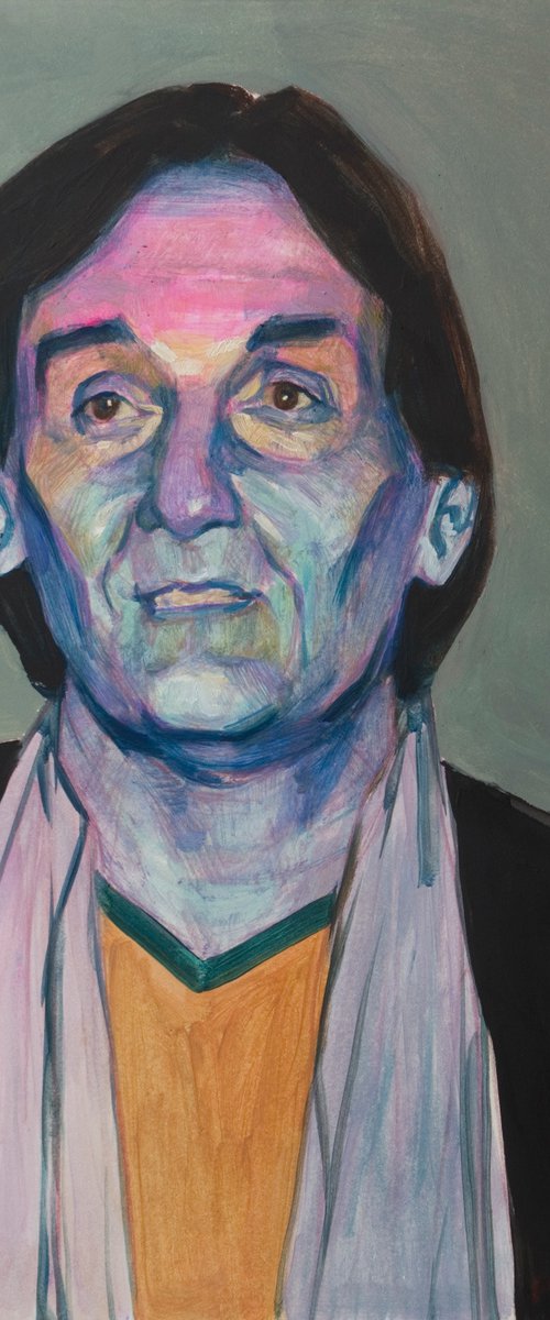 modern pop portrait of a french actor: Pierre Palmade by Olivier Payeur