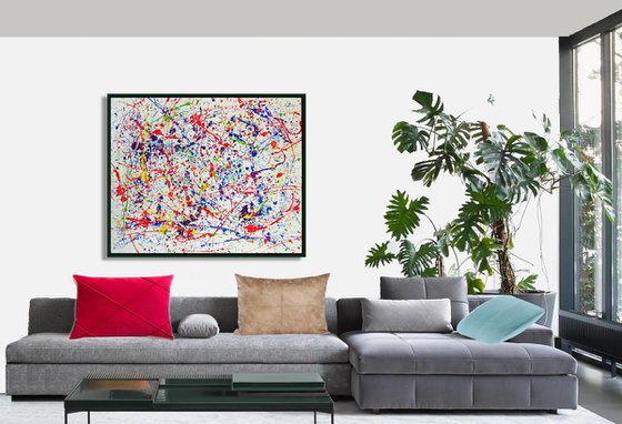 EASY OVREFLOW, J. POLLOCK MODE, XL,  framed