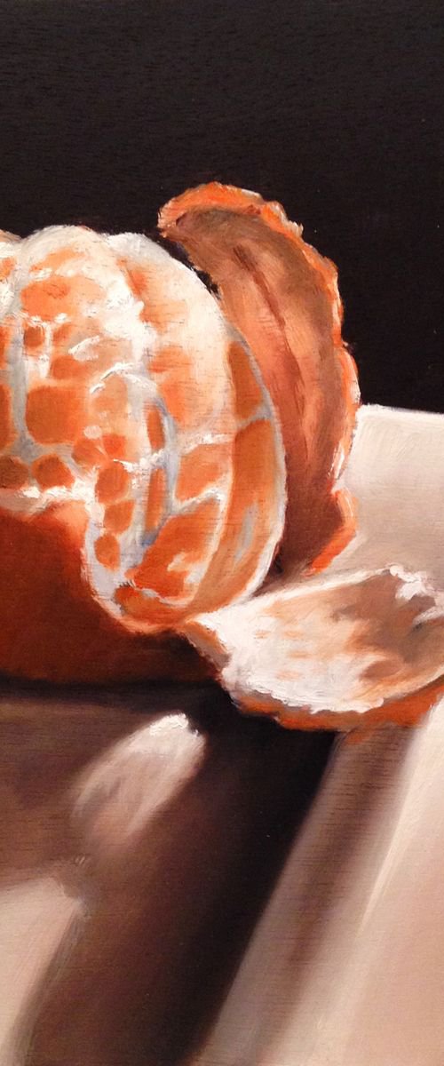"Half peeled " -original oil painting - 20 x 20 cm (8' x 8') by Carlo Toma