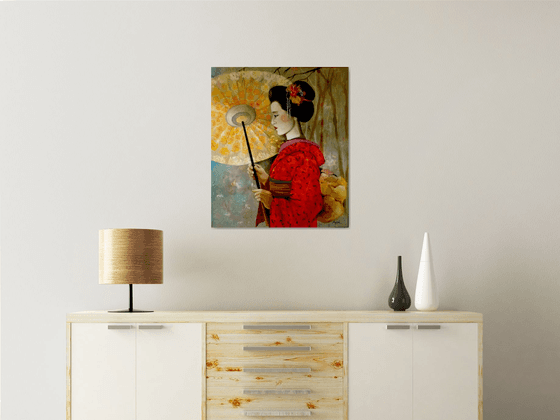 Geisha - portrait  - original painting