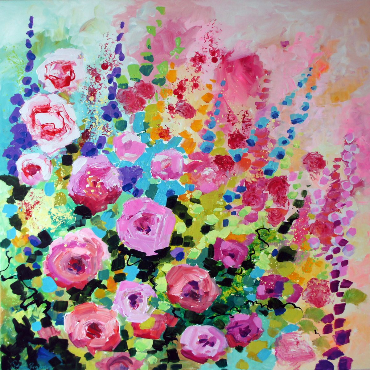 Heart Full Of Flowers By Julia Rigby, 39 X 39, Artwork For Sale On Artfinder