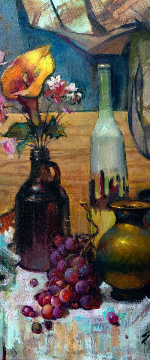 Still life with grapes by Sergei Yatsenko