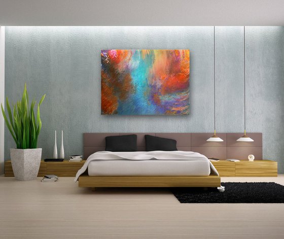 "Origins" - Original Large Abstract PMS Acrylic Painting - 48 x 36 inches