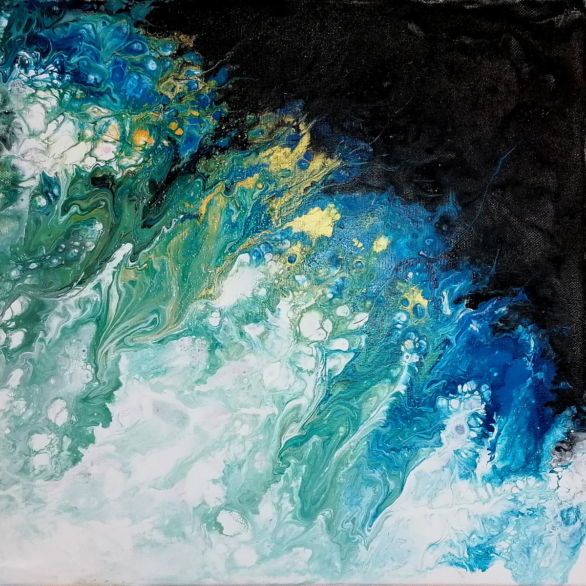 Organic Abstract Acrylic Painting By Susana Z. Harris, 16 X 16", Fluidity, Original Artwork