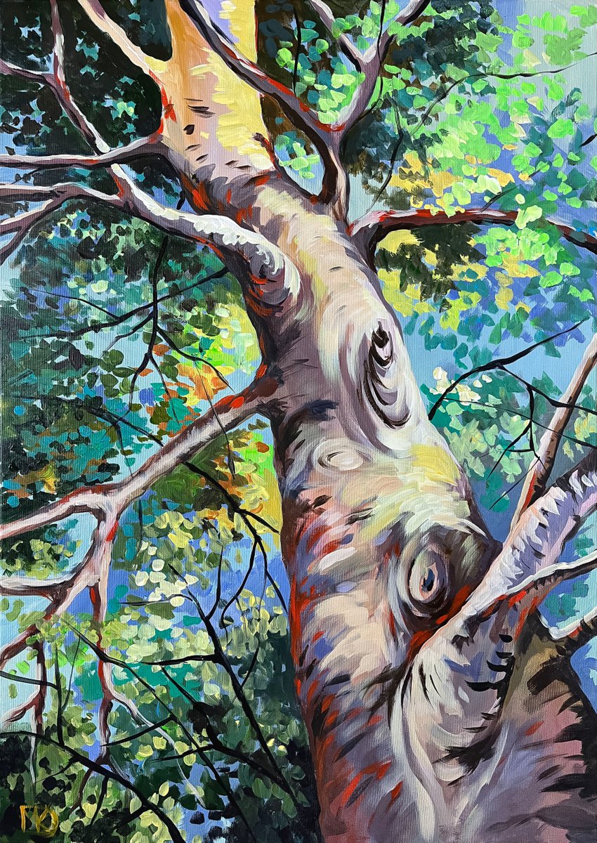 Impressionistic Landscape Acrylic Painting By Maria Kireev, 28 X 39", My Spring, Original Artwork