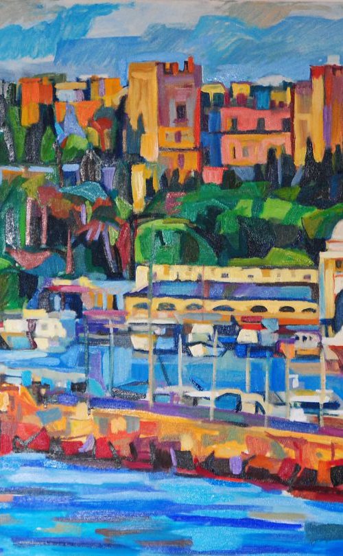 Rhodes Old Town / 94 x 64.5 x 2 cm by Maja Đokić Mihajlović