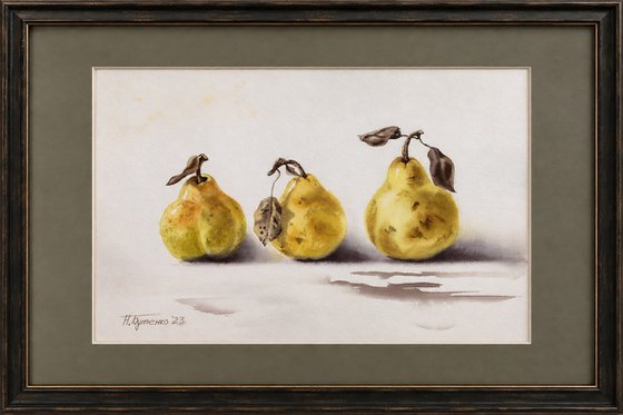 Three Graces, still life with pears
