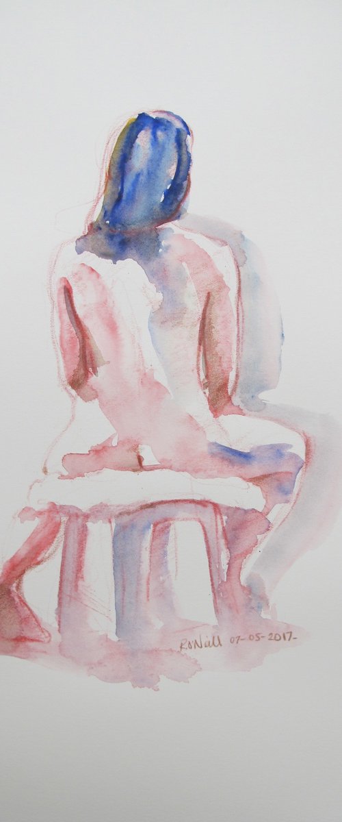 Girl with blue hair back study by Rory O’Neill