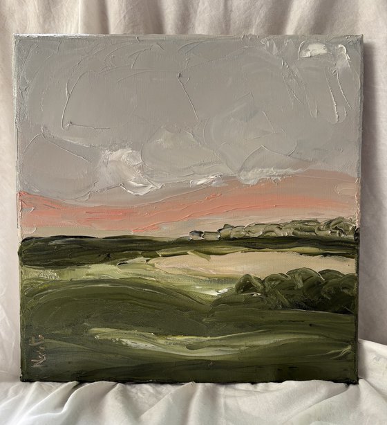 Impasto whispering Fields at Sunrise