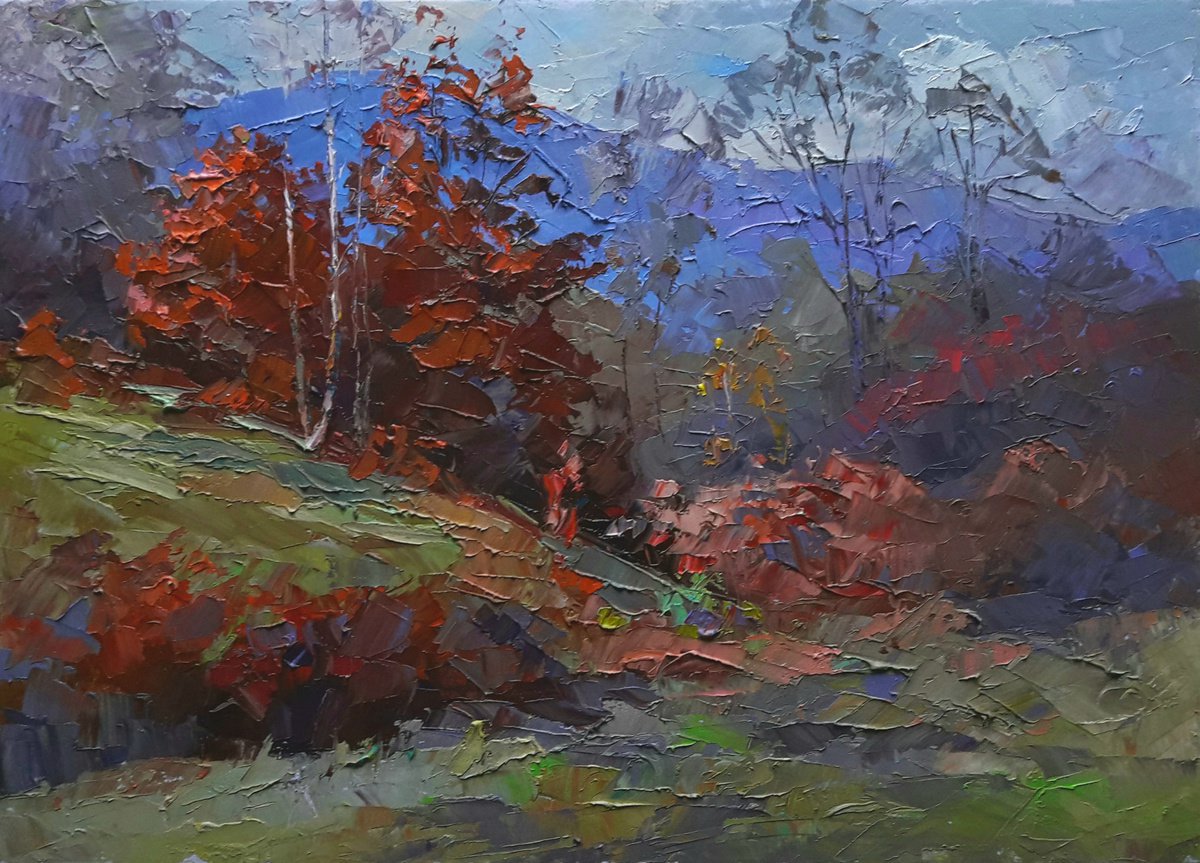 Oil painting Burning autumn nSerb438 by Boris Serdyuk
