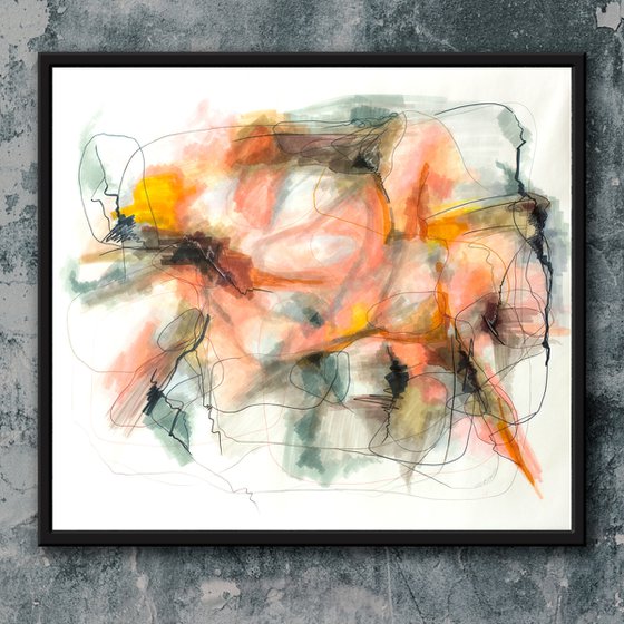 Light, grey and peach abstraction Color Dance
