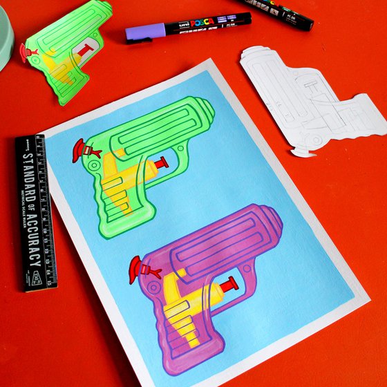 Water Pistols Pop Art Painting