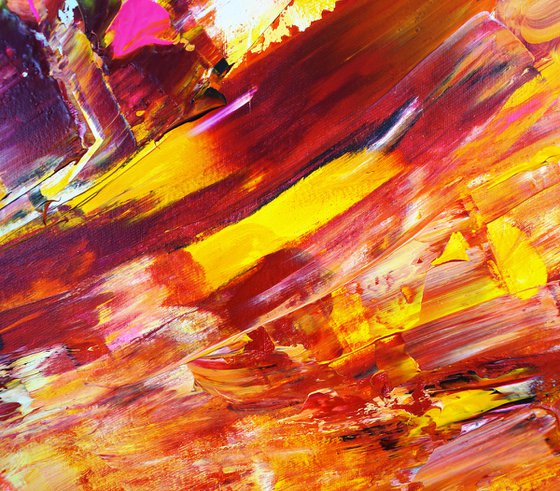 Yellow Red Abstraction XL 3