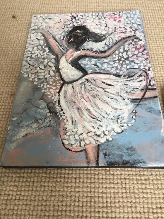 Ballet Series II Acrylic Painting of Ballerina Dancer Art for Sale Gift Ideas Original Paintings Painting on Canvas Ready to Hang Free Delivery