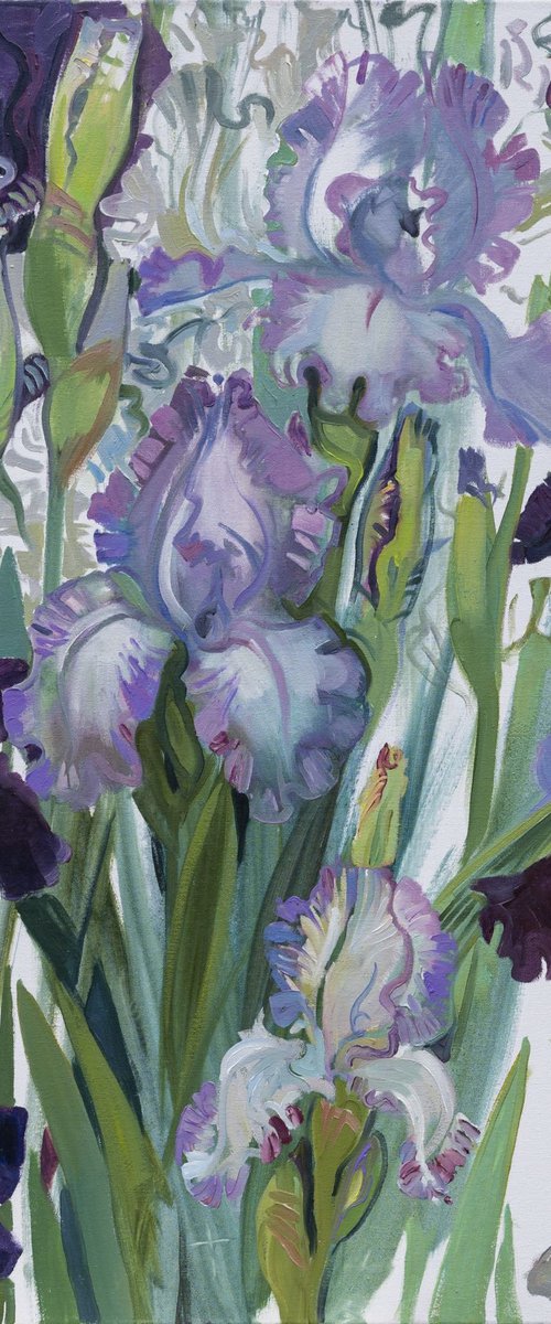 Irises. Blue. Lilac by Liudmyla Korzh-Radko