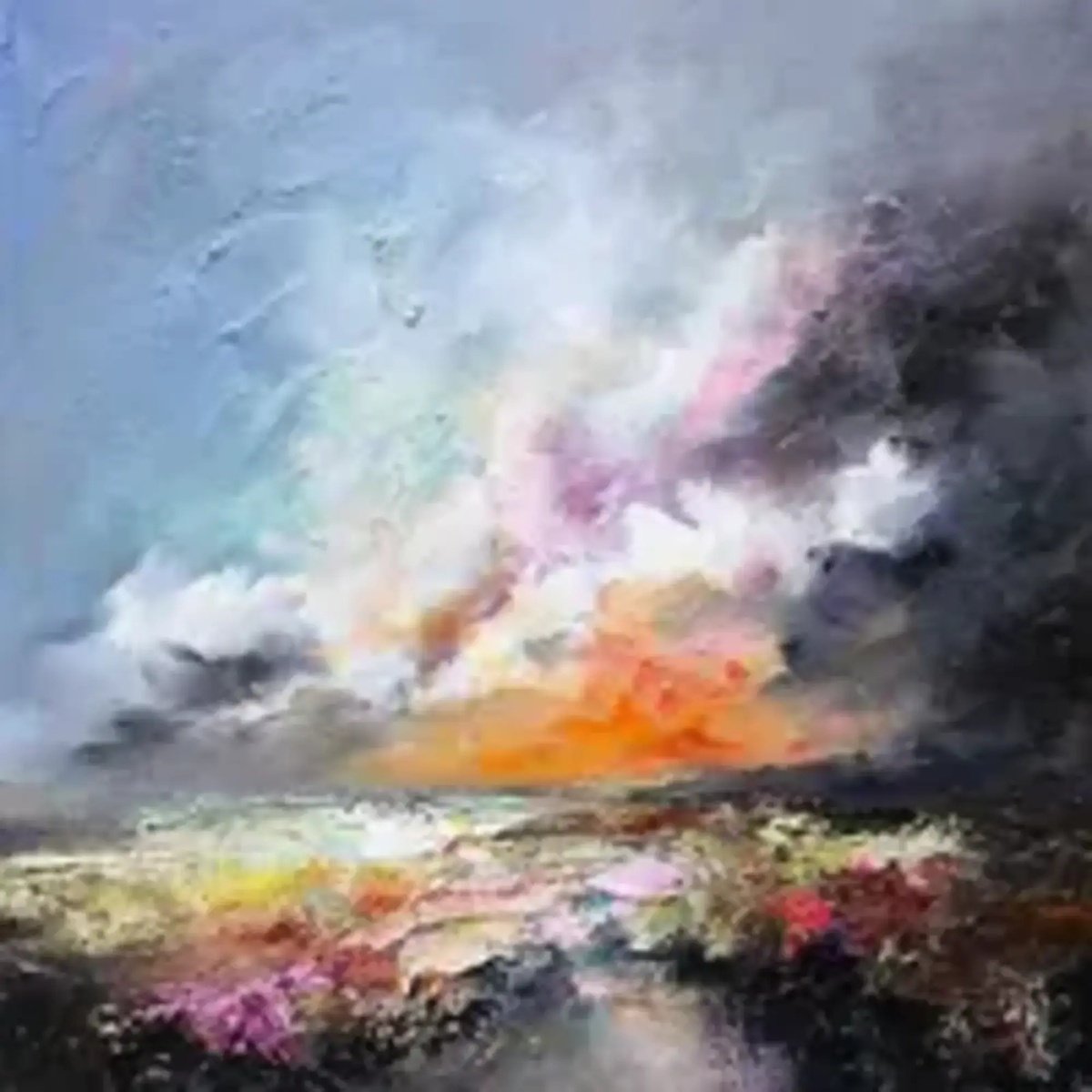 Abstract Landscape Oil Painting By Anna Schofield, 16 X 16, Loss, Original Artwork