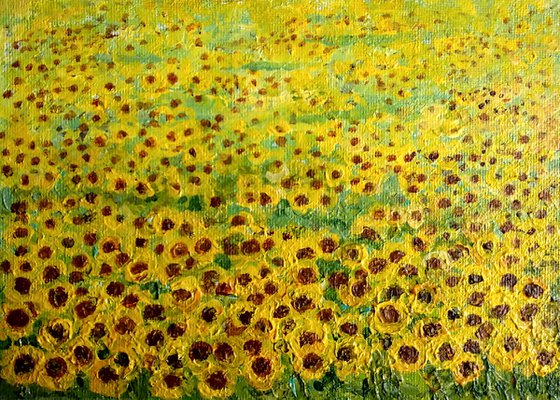 Miniature Van Gogh's Sunflower fields