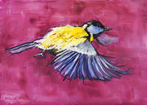 Great Tit Fly-By by Marion Derrett