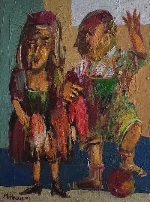 Game (30x40cm, oil painting, ready to hang) by Mihran Manukyan