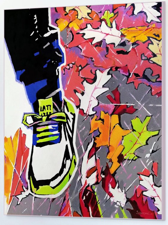 Walking Through Autumn Leaves