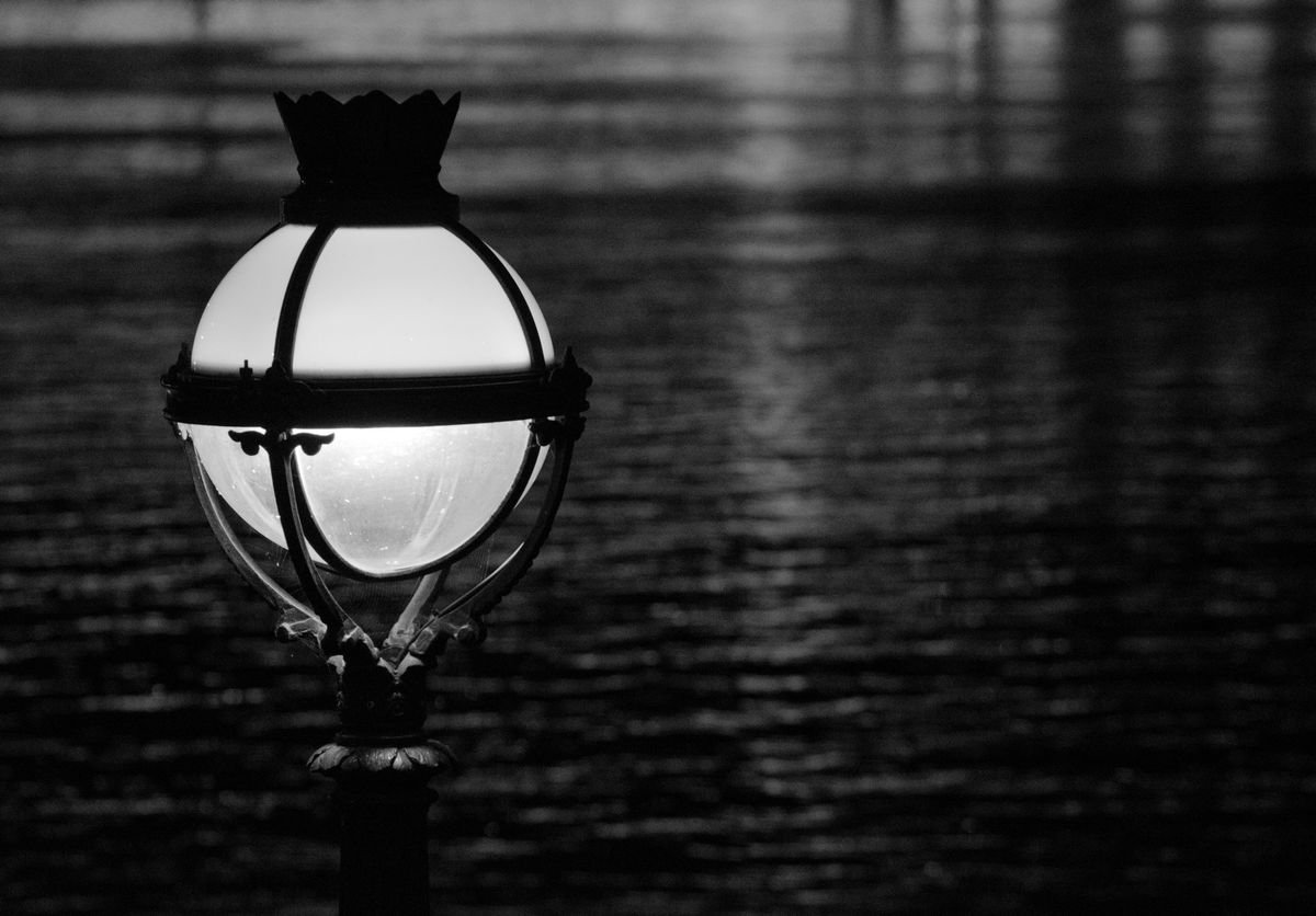Lamp by the Thames by Charles Brabin