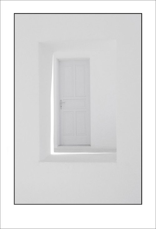 From the Greek Minimalism series: Greek Architectural Detail (White and White) # 6, Santorini, Greece by Tony Bowall FRPS