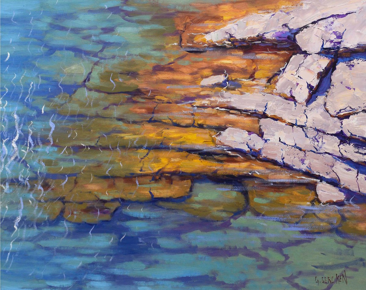 Coastal Rock Pool By Graham Gercken, 20 X 16, Artwork For Sale On Artfinder