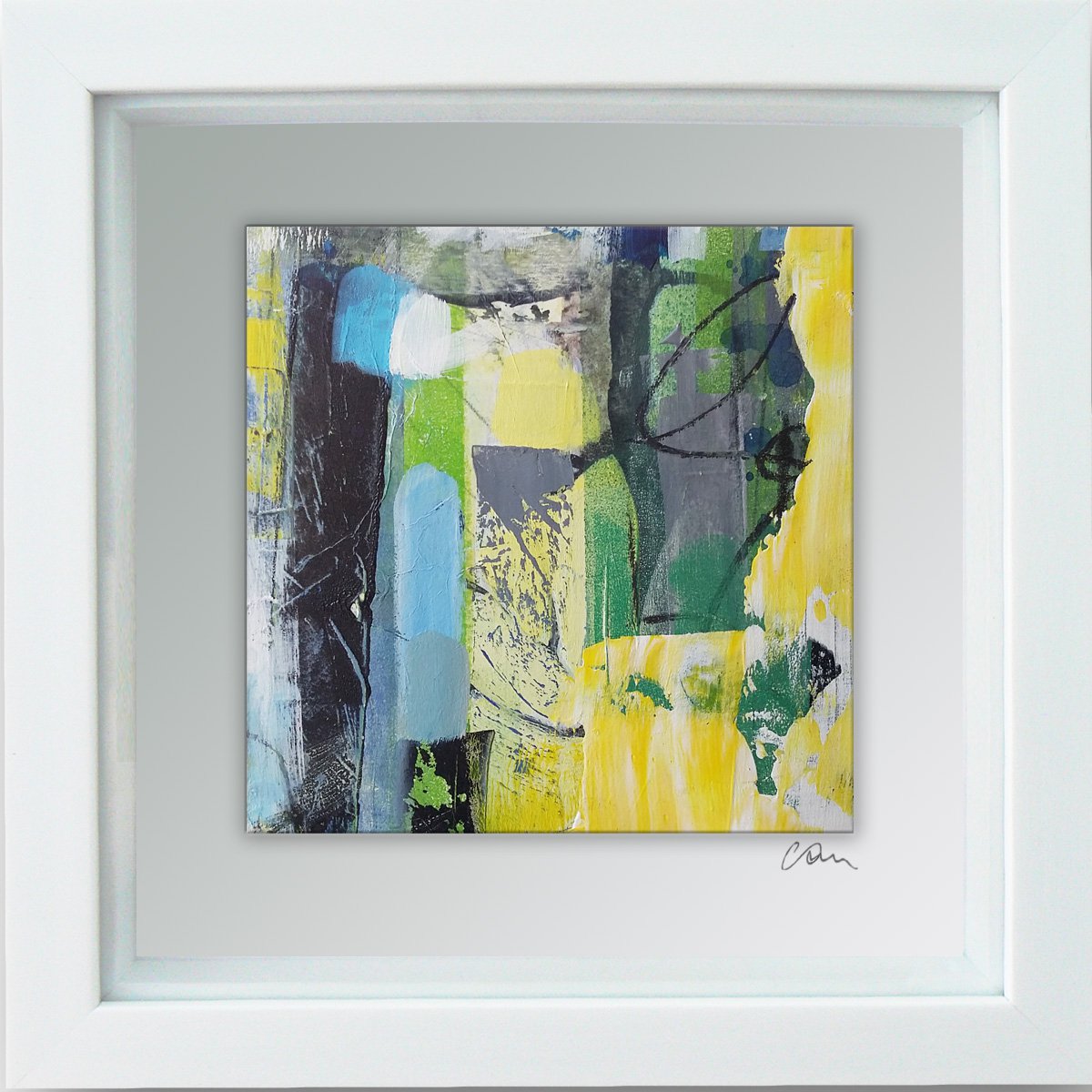 Framed ready to hang original abstract - colours #16 by Carolynne Coulson