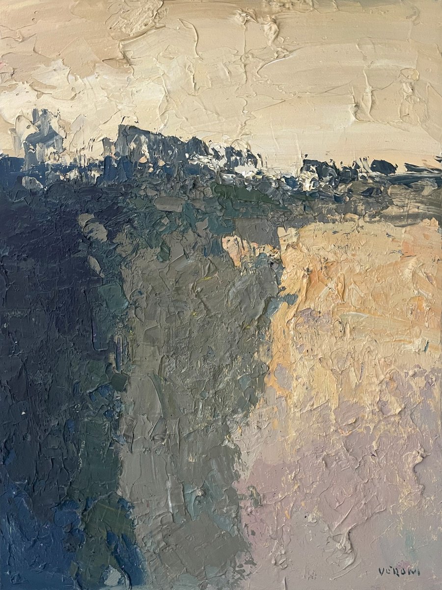 Expressive Abstract Oil Painting By Agostino Veroni, 24 X 32, Abstract, Original Artwork