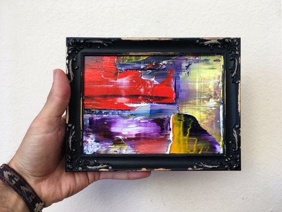 "Beautiful As You Are" - FREE USA SHIPPING - Original PMS Micro Painting On Glass, Framed - 8 x 6 inches